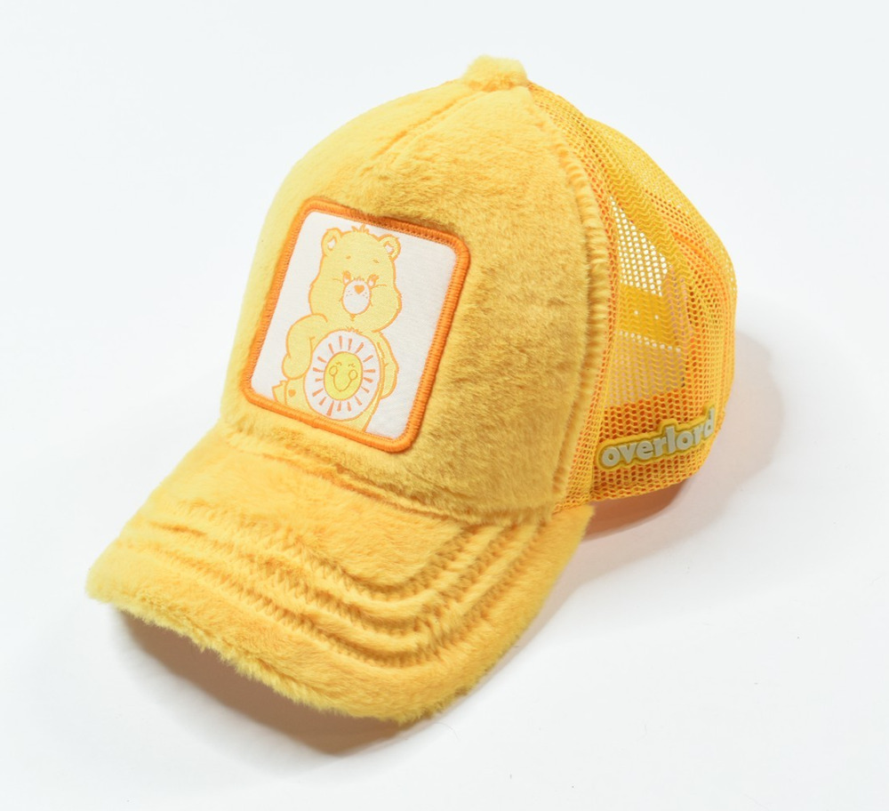 OVERLORD X CARE BEARS Funshine Bear Trucker Hat Fuzzy Yellow Snapback